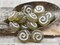 *10* 10mm Silver Washed Matte Black Diamond Flat Jelly Roll Beads